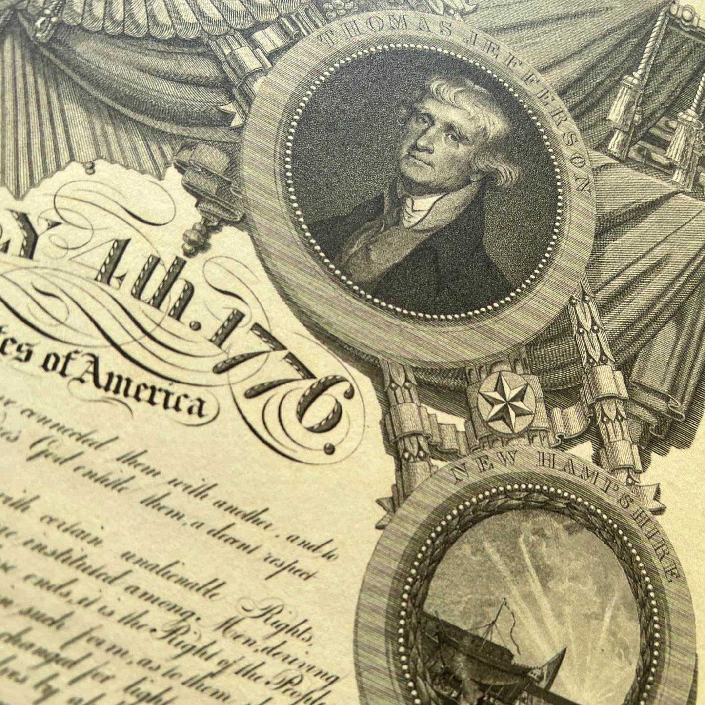 Historic "Declaration of Independence" engraving by publisher John Binns Archival print