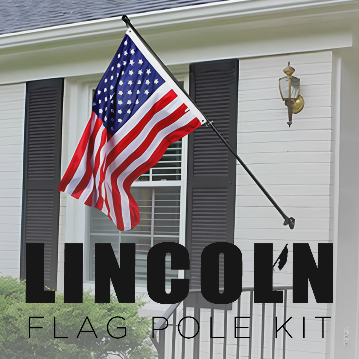 LINCOLN 6' Telescoping Wall Mount Flagpole Kit